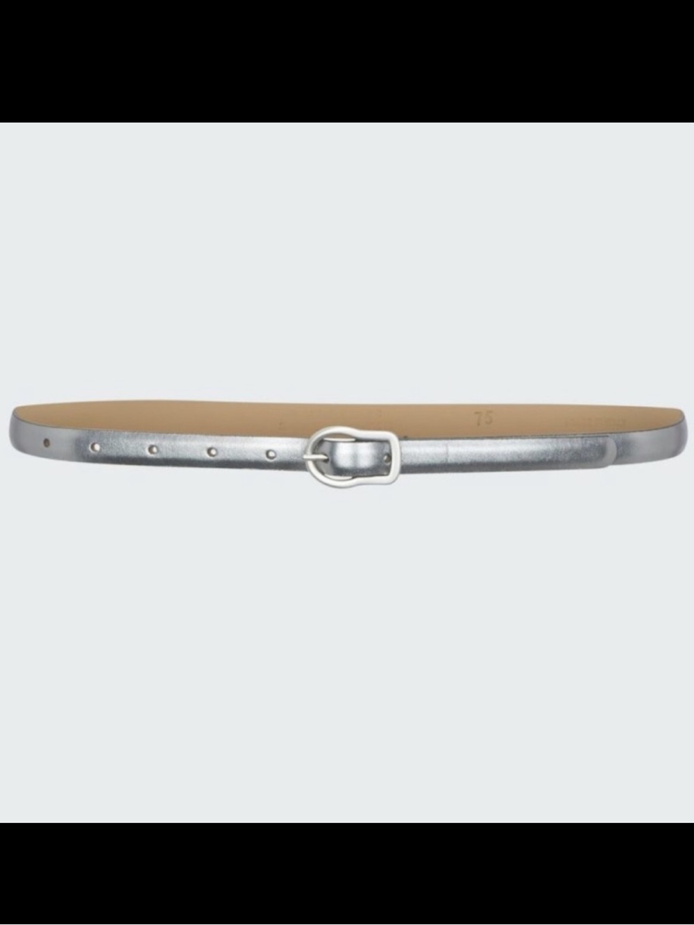 NWT $335 Sz 85 XS/S Dorothee Schumacher Nightfever Silver Leather Skinny Belt